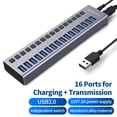 thumbnail image 1 of Neinkie USB Hub High-speed Multifunctional Driver-free Sturdy Efficient Data Transmission with Switch USB3.0 Hub Splitter 13/16 Ports Multiple Expander for PC, 1 of 9
