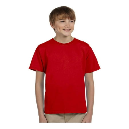 Fruit of the Loom Big Boy's Ribbed Collar Half-Sleeve T-Shirt, Style 3930B