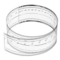 Uxcell Film Flexible Ruler 40cm 0.1mm Scale with R Angle and Width Lines Clear PET Plastic Folding Straight Ruler for Factory, Transparent, 1 Pcs