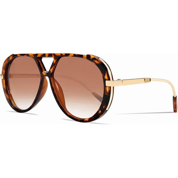 Retro Gold Aviator Sunglasses for Women Men, 2025 Metal Oversized 70s Aviators Black Sun Glasses
