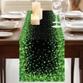 thumbnail image 3 of Table Runners 72 Inches Long Dress Scarves, St. Patrick's Day Farmhouse Kitchen Table Runner, Coffee Tablerunners, Spring Lucky Shamrocks Leaves Black 18x72 Inch, 3 of 9