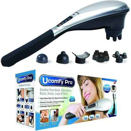 uComfy Pro, Rechargeable Handheld Deep Tissue Percussion Massager for Back, Neck, Shoulders, Leg, Foot and Sore Muscle Therapy with Electric Charging Stand and Massaging Heads, As Seen On TV
