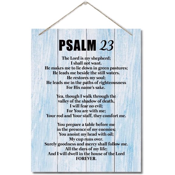 Zomyto Psalms 23- The Lord is My Shepherd, Bible Verse Print, Hanging Printed Wall Plaque Wood Signs, Scripture, Christian Wall Decor 10 X 8 inch