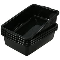 Hynomiky 4 Pack 32 L Restaurant Bus Tubs, Plastic Utility Bus Box, Extra Large Dishpan Basin Black