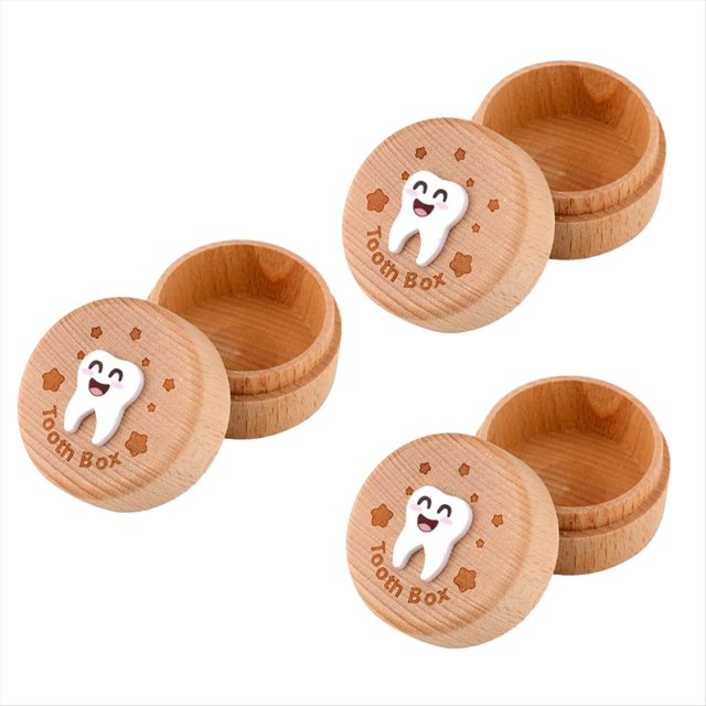 Caja de Hadas Tallada, Caja de Almacenamiento de Dientes de Madera para Contenedor de Dientes Perdidos, Soporte para Dientes para Niños, Niñas, Cumpleaños