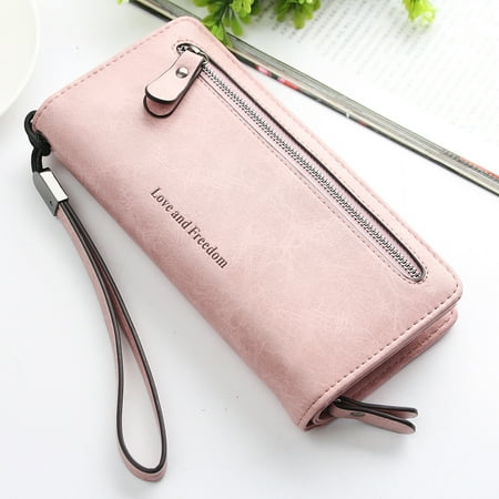 Card Holder Wristlet Coach PU Leather Long Wallet Clutch Handbag Zipper Organizer Wristlets Card Cellphone Holder Purse for Women Lady Girls 7.9inch ()