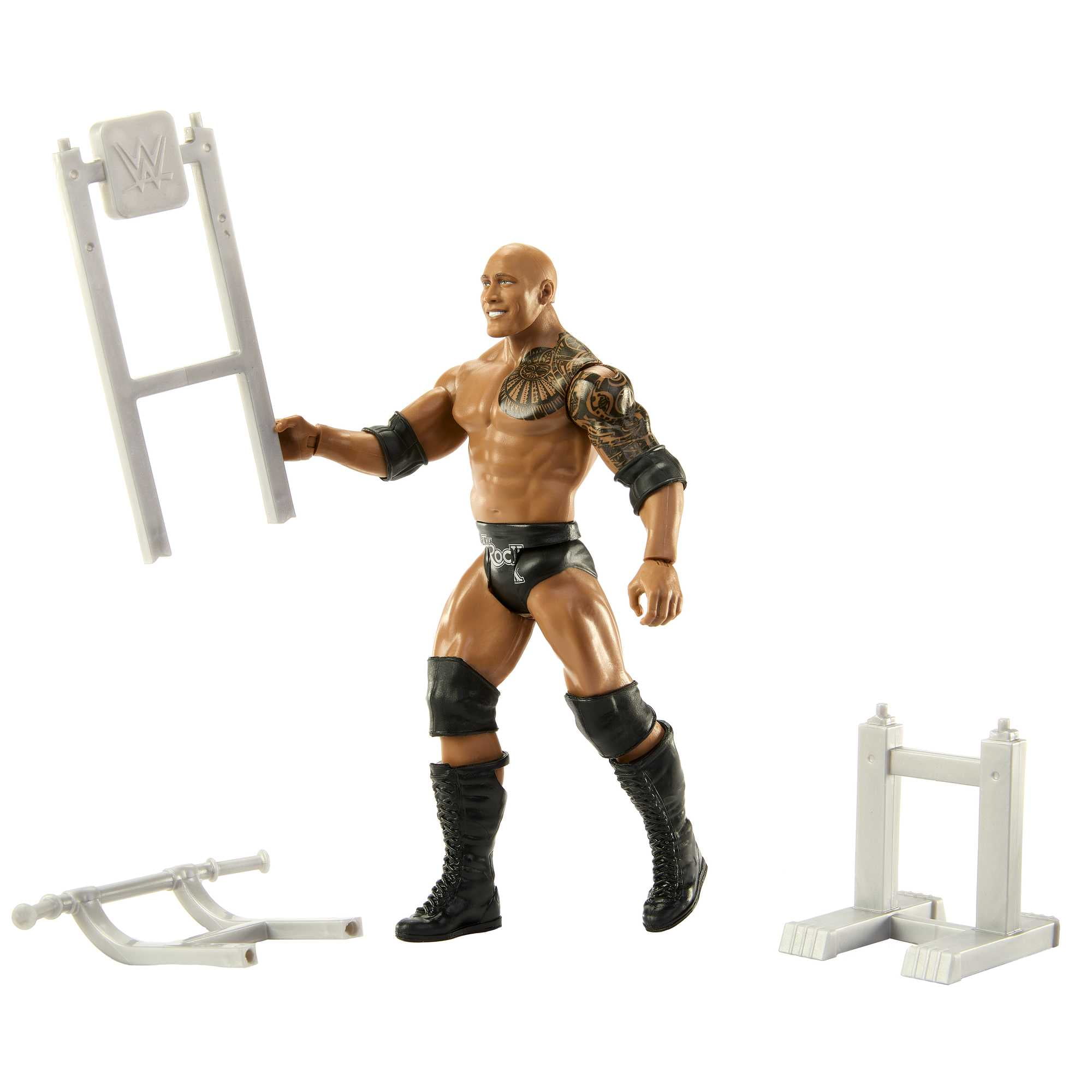 WWE Action Figure The Rock with Ringside Battle Accessories