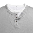 thumbnail image 6 of CQONEPT Mens Henley Sweater Long Sleeve Waffle Button Up Tunic Tee Casual Knit Pullover Soft Stretch Fall Winter Tops Gray XL, 6 of 6