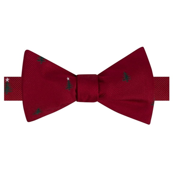 Tommy Hilfiger Mens Tree Self-tied Bow Tie, Red, One Size