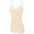 thumbnail image 2 of Bozzolo Women Junior & Plus Adjustable Spaghetti Strap Lace Trim Tunic Tank Top Camisoles, 2 of 5
