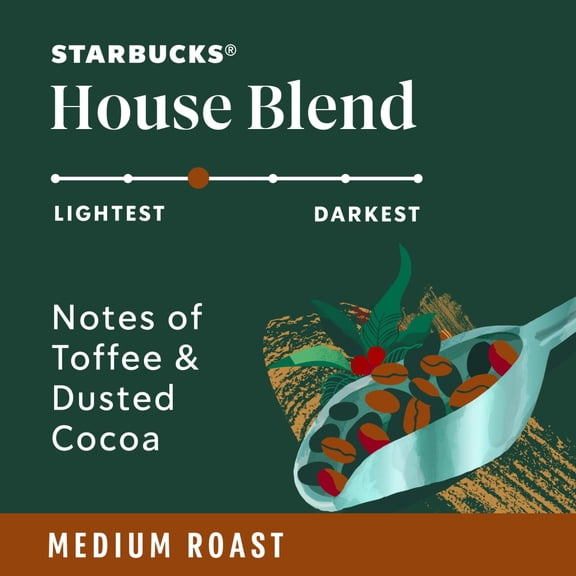 Starbucks House Blend Medium Roast Ground Coffee 18 oz - Pack of 1