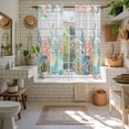 thumbnail image 4 of Summer Coastal Kitchen Curtains 63 Inch Length, Nautical Sea Coral Shell Starfish Wood Gray Tiers Curtains for Living Room Berdoom Bathroom, Light Filtering Drapes Window Treatment 2 Panels 42"Wx63"L, 4 of 8