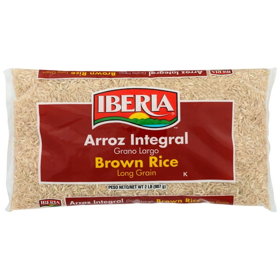 Pack of 12, Iberia Long Grain Brown Rice, 2 lb