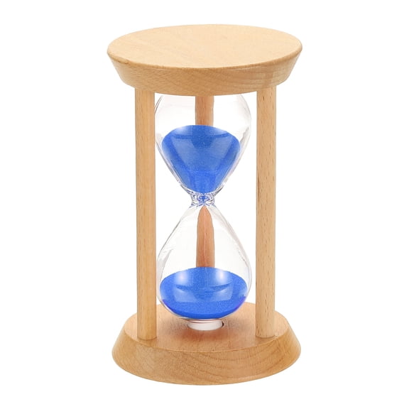 Uxcell 20 Minutes Sand Timer, 1 Pcs Wooden Sand Watch High Glass Sandglass Timer for Living Room Home Office Restaurant Decoration, Blue