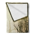 thumbnail image 2 of Occult Forest Soft Flannel Fleece Throw Blanket, Misty Spot Deep down in the Woodlands Sunbeams, Cozy Plush for Indoor and Outdoor Use, 60" x 80", Pale Yellow Black, by Ambesonne, 2 of 5
