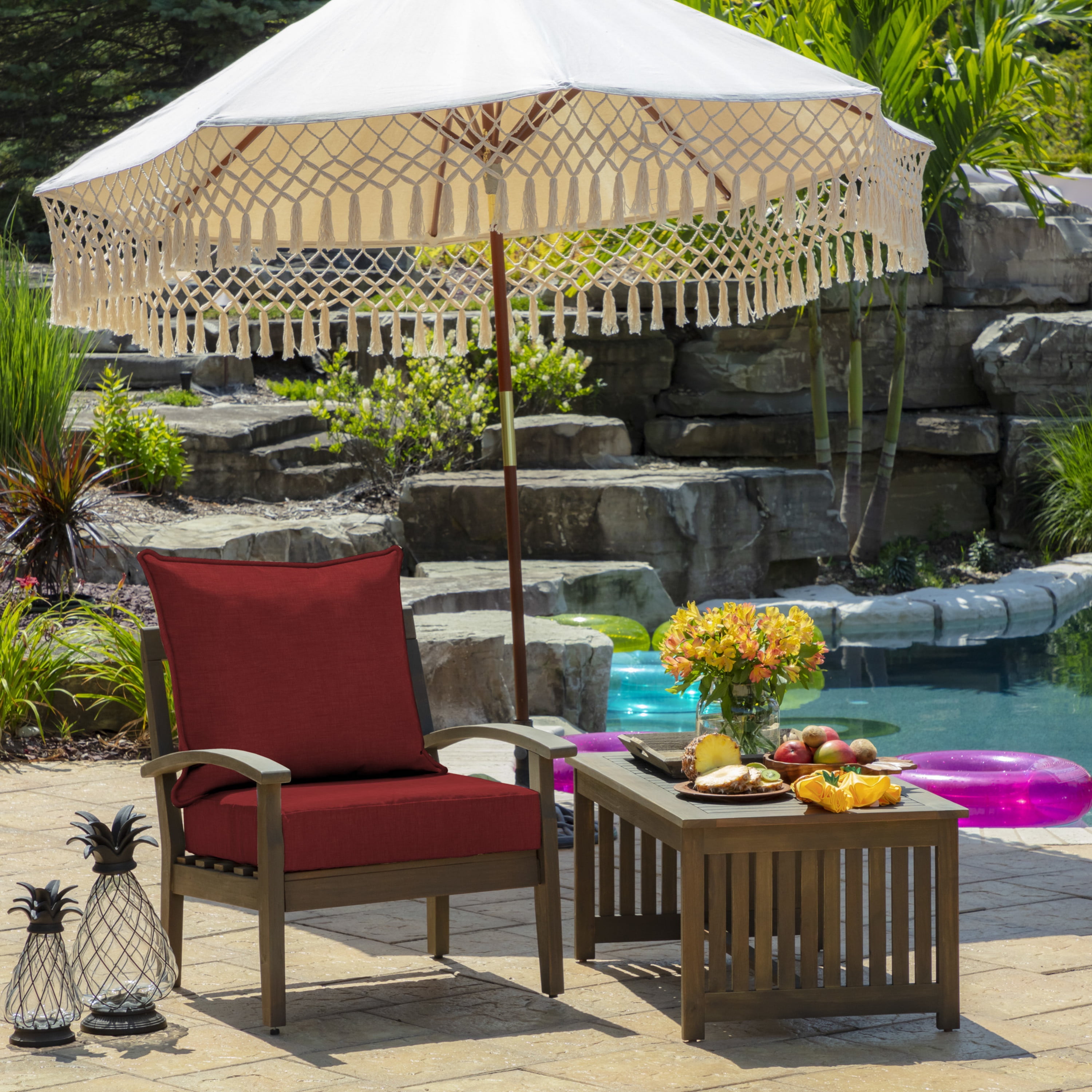 43 x24 ProFoam Outdoor Plush Deep Seat Cushion Set Cabana Black - Arden  Selections