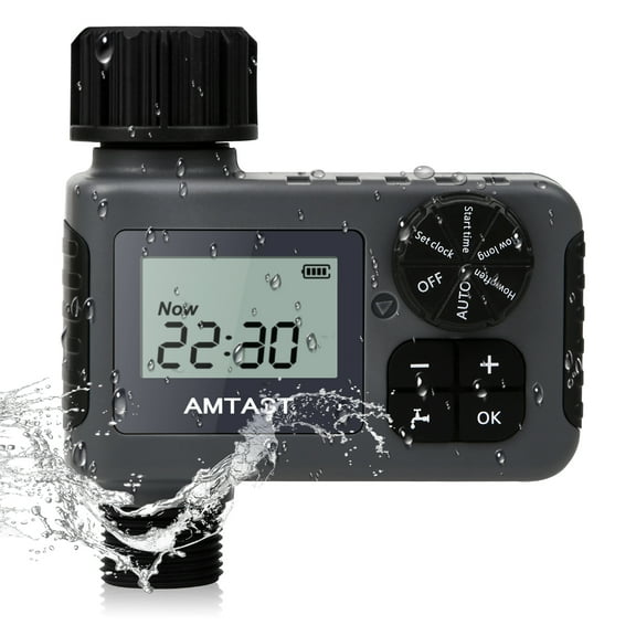 Sprinkler Timer Water Timer Irrigation Timer Garden Hose Faucet Timer Lawn Watering System Timer for Yard Crops Lawns Pool, 1 Outlet Hose Programmable Watering Timer Black