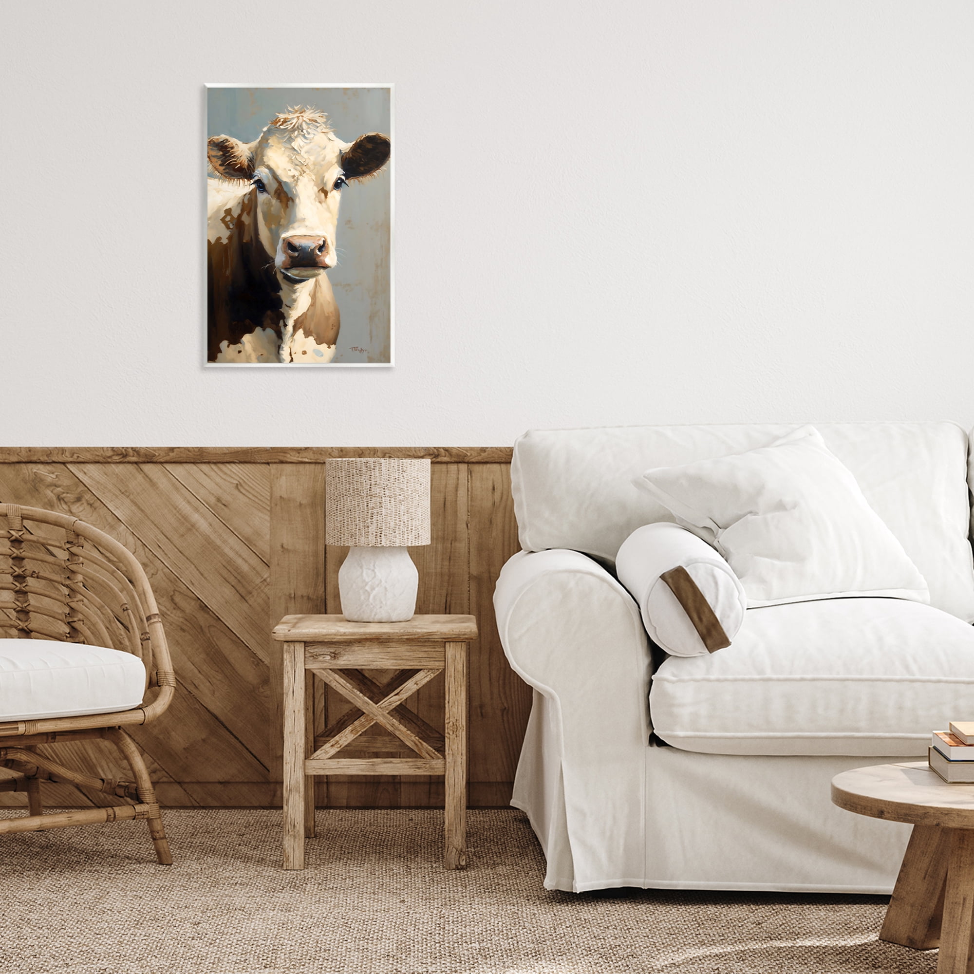 Stupell Industries Farmhouse Cow with Gentle Gaze Wall Plaque Art, design by Creative Studio