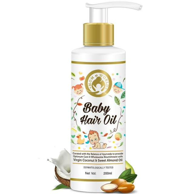 Aceite capilar para bebés Mom & World Organic Natural 200 ml para niños