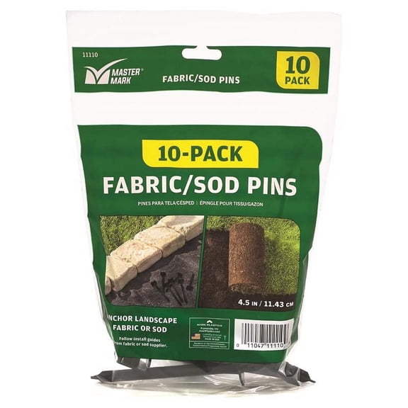 7013614 FABRC SOD PINS 4.5"" 10PK Master Mark 4-1/2 in. L Plastic Fabric Sod Pins (Pack of 24)