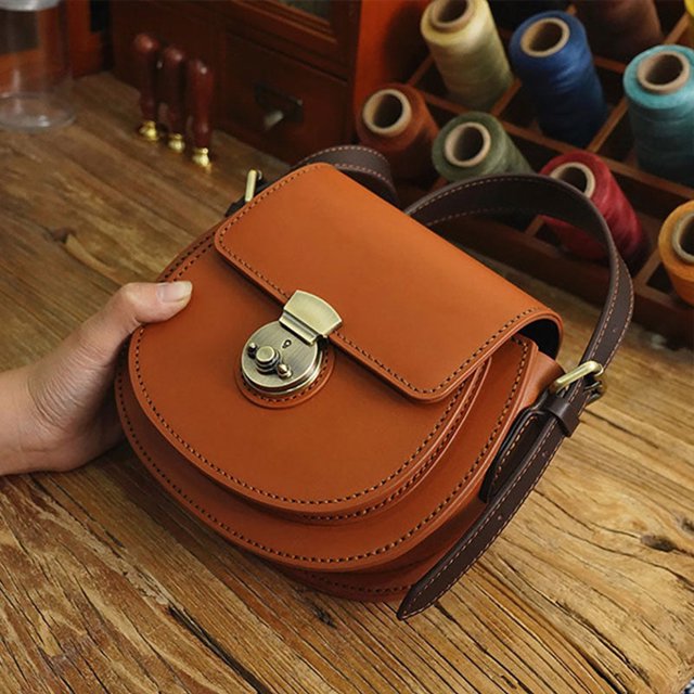 Kit de fabricación de bolsos de cuero, juego de bolsos hechos a mano fáciles de hacer, hecho en casa para mujeres, señoras y niñas Likrtyny Para estrenar