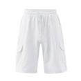 thumbnail image 4 of Mens Athletic Shorts Spring Hawaii Beach Summer Mens Solid Shorts Leisure Multi Pocket Vacation Shorts Mens Pants Casual White XL, 4 of 4