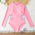 thumbnail image 5 of mgoYE Girl Swimsuit Size 10-12 Tankini Girls Swimsuit One Piece Swimsuits Solid Ruched Bathing Suit for Girls Full Coverage Modest Padded Swimwear(Pink,13-14 Years), 5 of 8