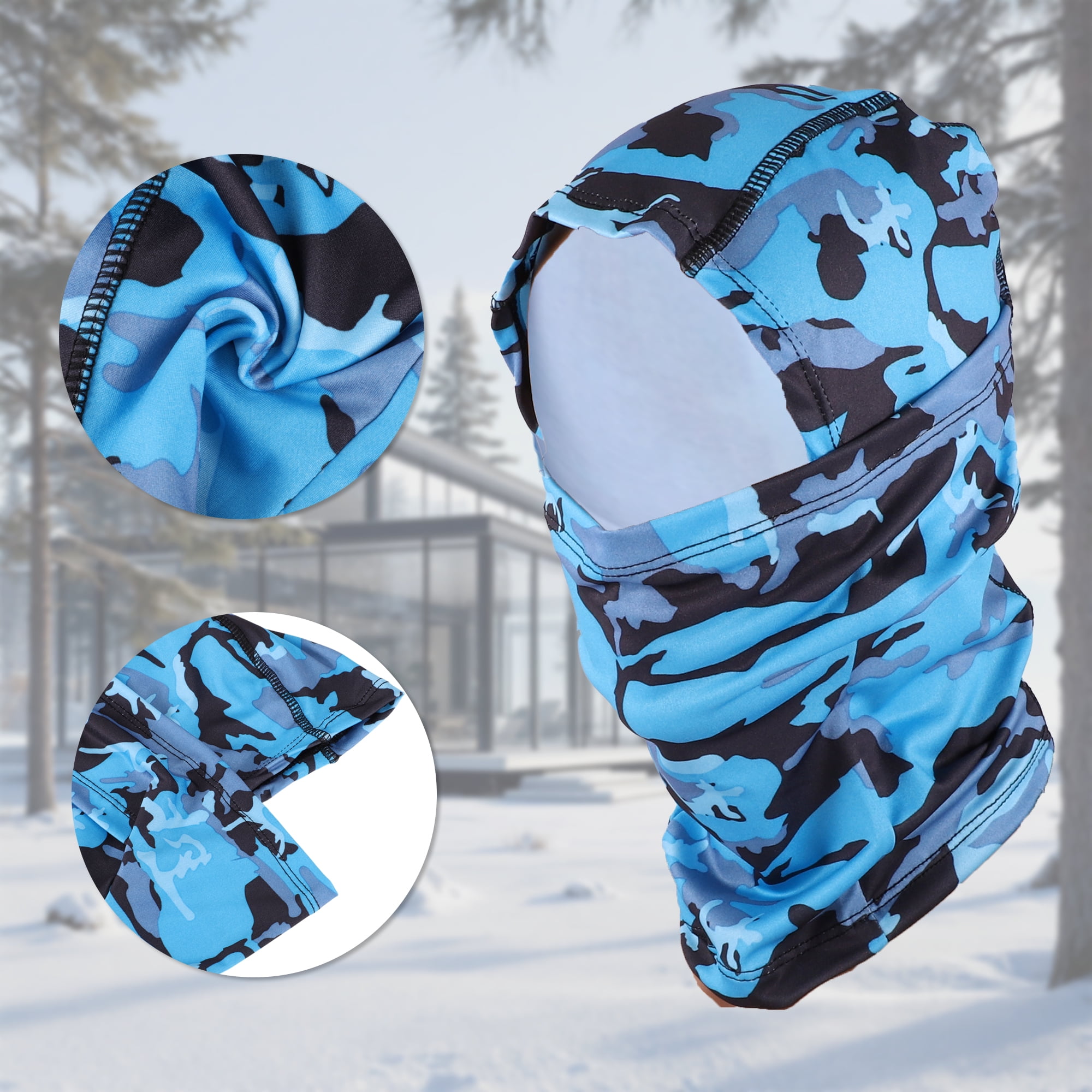 Unique Bargains Quick-drying Ice Silk Camouflage Balaclava Face Mask 1 Pc Dark Blue