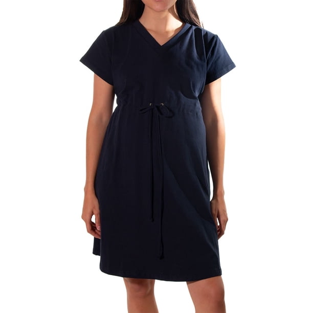 Vestido de Maternidad Casual algodón Ajustable Almacenes Mario Color Azul Marino Talla Unitalla