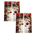 thumbnail image 1 of Leojiow 2 Pcs Rideaux Imprimés pour les Fêtes 2 Pcs de Rideaux Plats 2D Imprimés Rouges avec Flocon de Neige et Motifs Convenant à la Chambre et au Salon 70X100Cm, 1 of 6