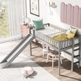 thumbnail image 2 of Gray Twin Bed | Low loft bed with a removable slide for added flexibility | Durable construction for long - term use, 2 of 2