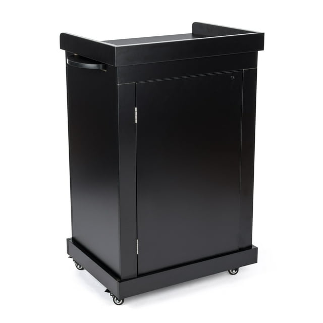 Displays2go Rolling Podiums with Adjustable Shelves ? Black