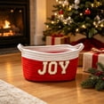 thumbnail image 4 of Christmas Gift Basket,Cotton Woven Xmas Decoration Storage Organizer,Holiday Rope Woven Decor, Christmas Decoration Basket with Handle for Xmas Festive Home Party Supply, 4 of 6