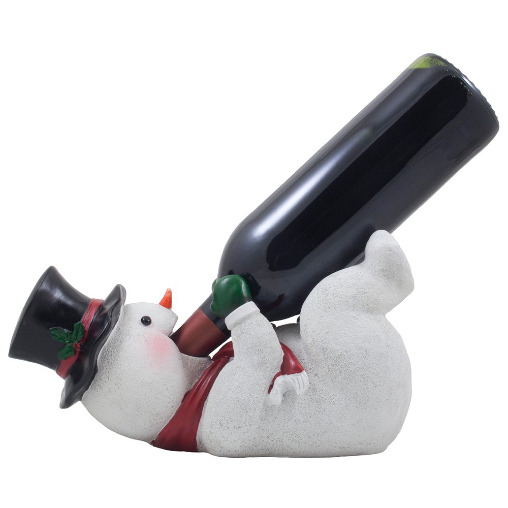 Decorative Snowman Wine Bottle Holder Tabletop Wine Rack Display Stand
