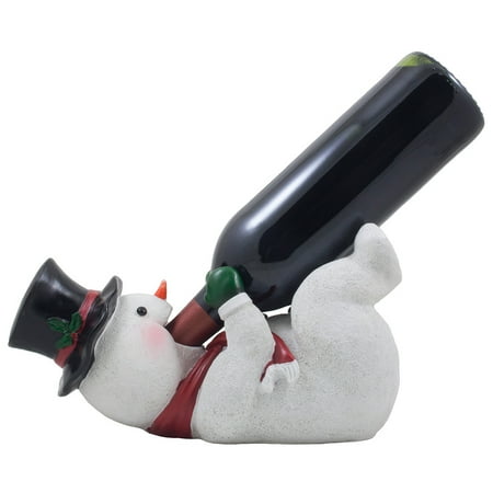 Wine Rack Gift Decorative Snowman Wine Bottle Holder Tabletop Wine Rack Display Stand for Home Bar Christmas Party Decorations and Xmas Holiday Décor Or Christmas Gifts for Wine Lovers ()