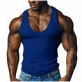 thumbnail image 2 of Handshe Men's Solid Color Workout Tank Top, Lightweight Summer Casual for Fitness, Running and Training, Breathable Gym Apparel for Daily Wear, 2 of 6