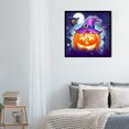 thumbnail image 2 of Cuadros Decorativos Kit de dibujo de diamantes de imitación de calabaza de Halloween de forma redonda de taladro completo DIY 5D Ehuebsd Nuevos Originales, 2 of 9