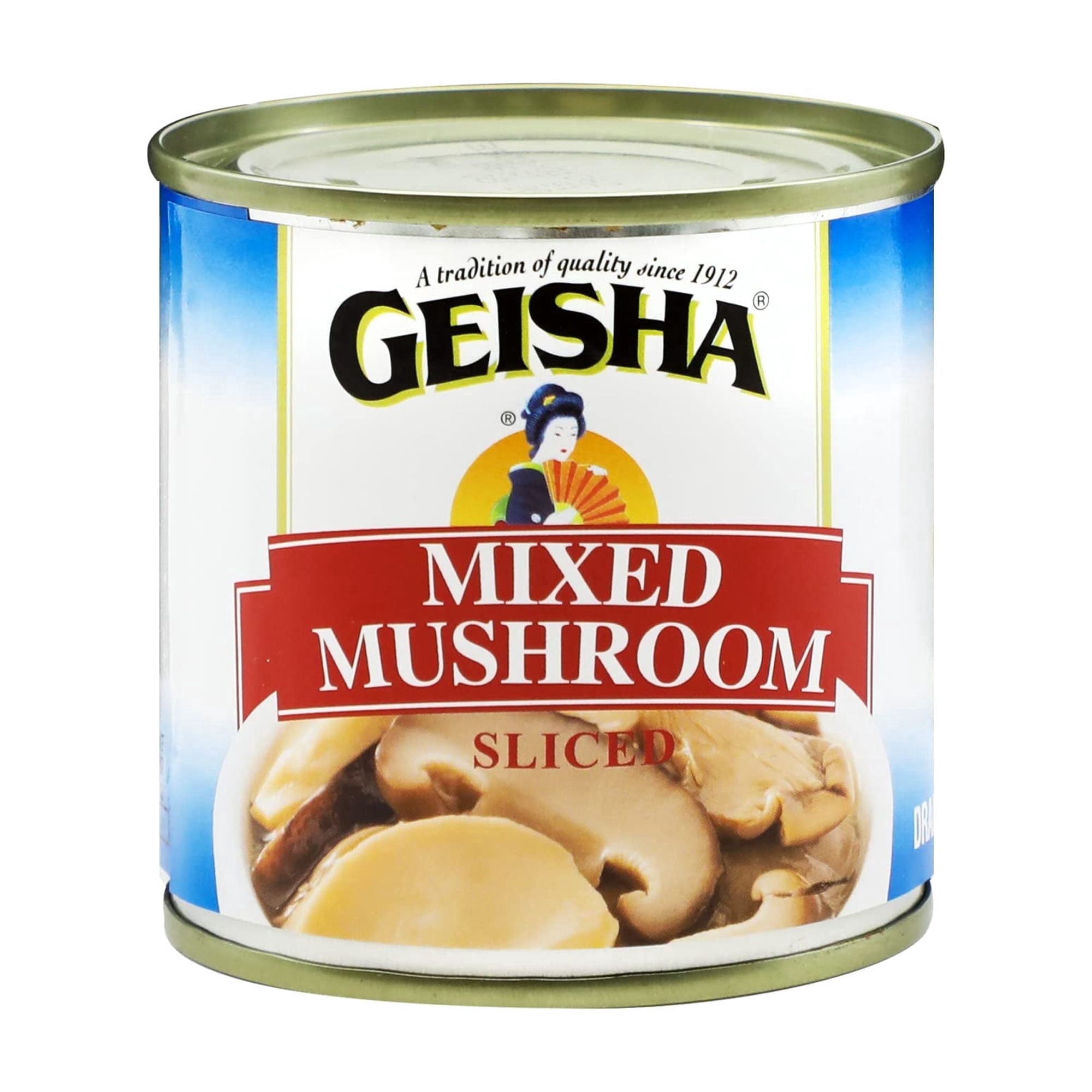 GEISHA Mixed Mushroom Sliced 4OZ. (Pack of 12) Mixed Mushroom| Halal Certified － NON-GMO － Gluten-Free－Good Source of Fiber－Only 10 Calories per Container