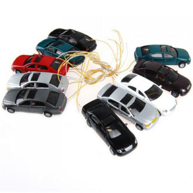 TISHITA 1:100 Scale Model Train Cars Vehicles Figures with Lights for HO N Gauge Diorama