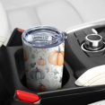 thumbnail image 5 of 20oz Tumblers Fall Pumpkins and Leaves Pattern Stainless Steel Vacuum Insulated Double Wall Travel Tumbler Cups Mug with Lid and Straw,Cleaning Brush for Cold & Hot Drinks, 5 of 7