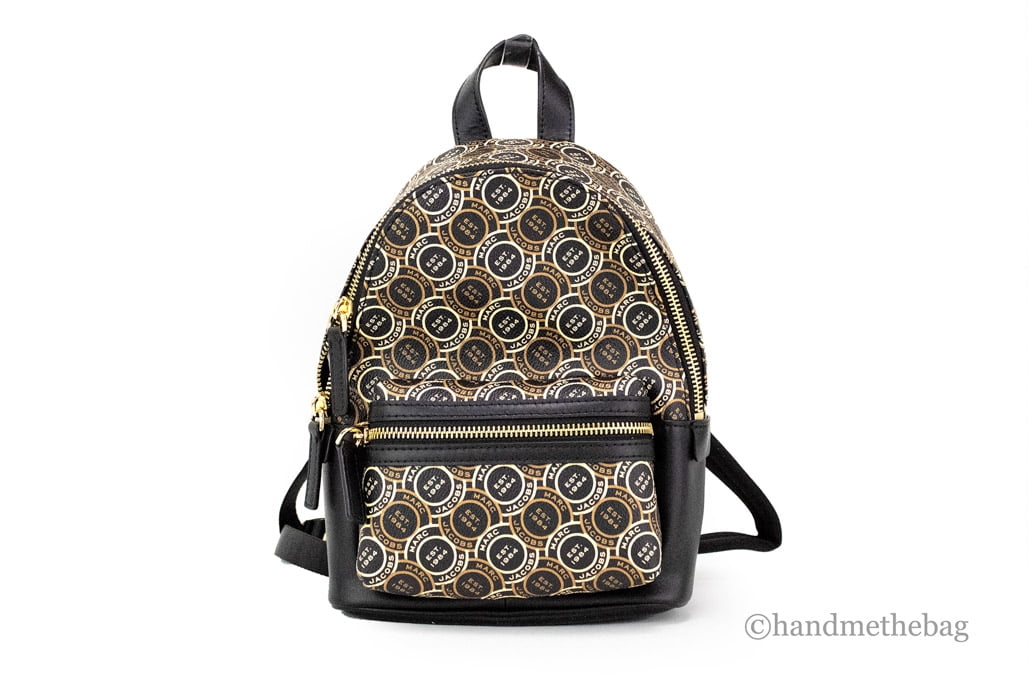 New MARC JACOBS Mini Pebbled Leather Adjustable Backpack Purse Bag BLACK |  eBay