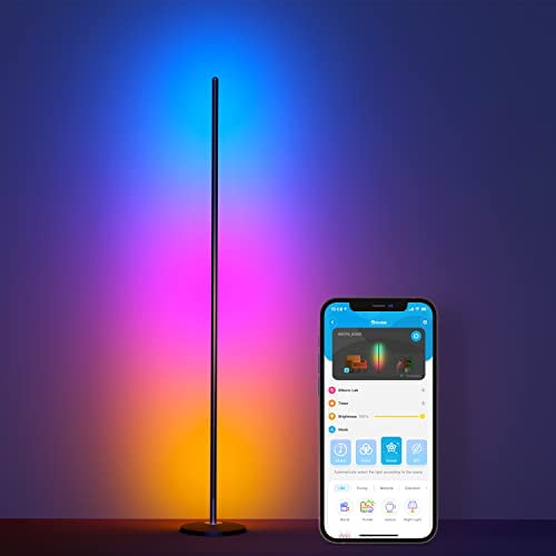 Govee Lampe d'Angle RGB, Lampe sur Pied Intelligente Compatible avec Alexa, Lampe sur Pied LED Moderne avec Synchronisation Musicale et 16 Millions de Couleurs DIY, Lampe d'Ambiance à Changement de Couleur pour Salon Chambre Salle de Jeux