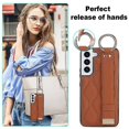 thumbnail image 5 of Funda de PU con anillo de cobertura total antideslizante para Samsung Galaxy S22 con pulsera, 5 of 5