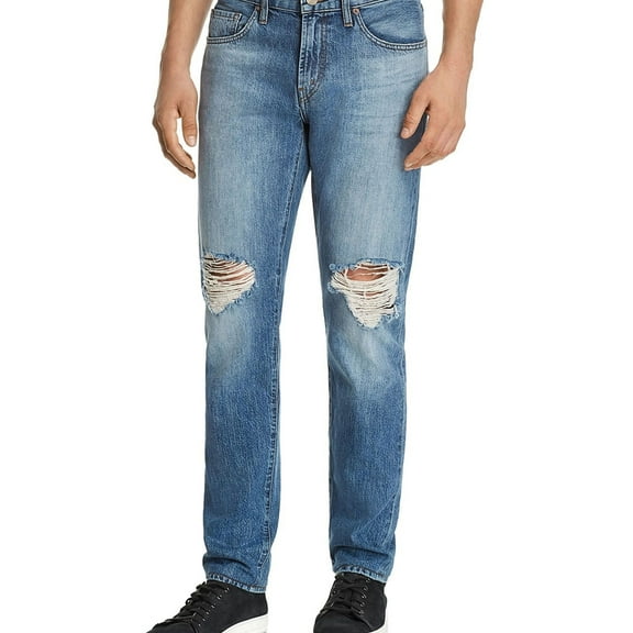 J Brand Mens Distressed Slim Fit Jeans, Blue, 32W x 33L