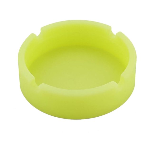 1 Pc Round Silicone Ashtray Unbreakable Heat Resistant Cigar Ashtray Luminous Ash Container - 8.3x2.3cm (Yellow)