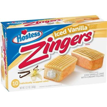 Hostess Iced Vanilla Zingers, AIF4 12.7 Oz, 10 Count