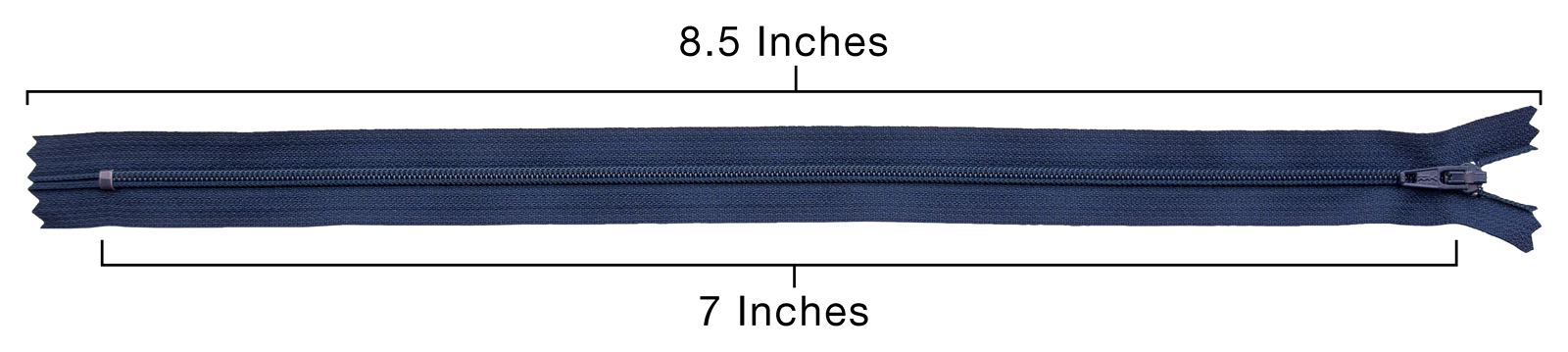 YKK® #3 Lightweight Closed-End Zipper, 7 Inch Length, Crayon Blue 920 (100 Pack)