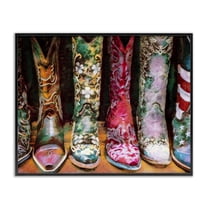Stupell Industries Cowboy Boots Various Bold Designs Americana Apparel Painting Black Framed Art Print Wall Art, Design by Graffitee Studios