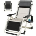 Outdoor Padded Lawn Recliner Zero Gravity Chair Folding Chaise Chairs