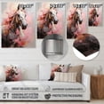 thumbnail image 4 of Designart "Vibrant Pink Equine Pink and White Horse" Animals Horse Metal Art Living Room, 4 of 5